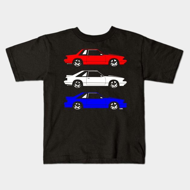 Fox Body Ford Mustang Kids T-Shirt by LYM Clothing